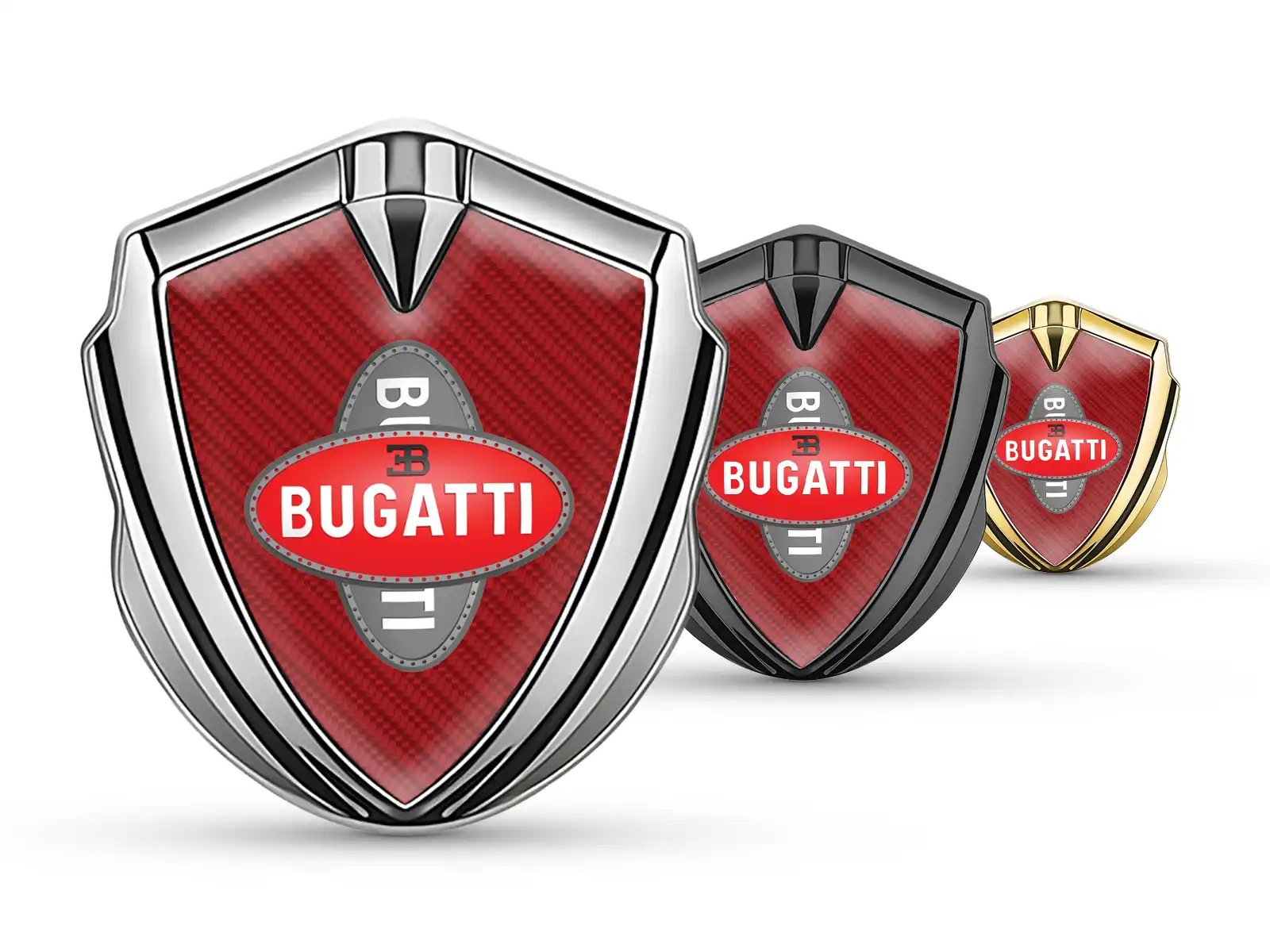 Bugatti Emblema Abovedado Emblema Duradero Elegante Forma